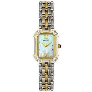 Seiko Womens SUJE08 Diamond Accented Two Tone Bracelet Watch: Watches
