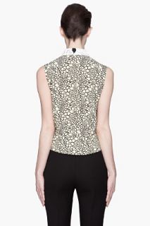 Marni Yellow And White Printed Silk Tank Top for women