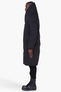 Rick Owens Long Black Padded Wotan Coat for men