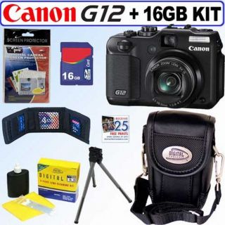 Canon PowerShot G12 10MP Digital Camera with 16GB Kit