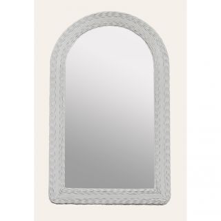 White Wicker Round Top Dresser Mirror Today: $78.99