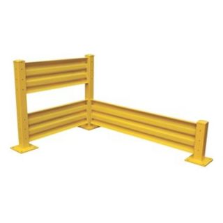 Vestil YGR B 4 14 1/2x48 Yellow Steel Bolt On Structural Guard Rail