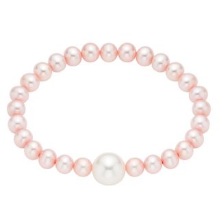 Pearlyta Pink Pearl Baby Bracelet with White Center (4 6 mm