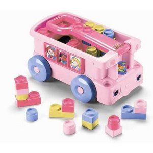 Little People Pink Build and Pull Bus Toys & Games