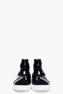 Alejandro Ingelmo Black Patent Combo Thriller Sneakers for men
