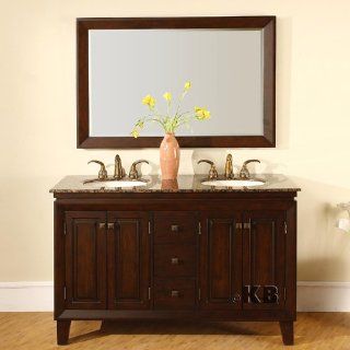 with Baltic Brown Granite Top and Matching Mirror 208: Home & Kitchen