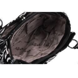 Black/White Faux Leather Zebra Print Shoulder Bag