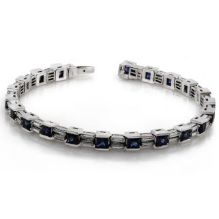 18k Gold 2 5/8ct TDW Diamond Sapphire Bracelet (G H, VS)