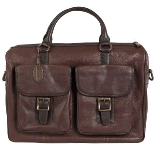 Estate Dark Brown Leather Top zip Work Bag Today $284.99