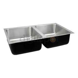 Just Manufacturing UD ADA 1832 A 5.5 DCR Double Compartment Sink, ADA, 18 In L