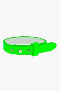 Dsquared2 Neon Green Adjustable Leather Bracelet for men