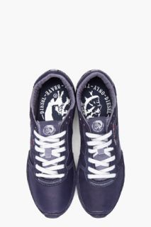 Diesel Navy Leather Pass On Sneakers for men
