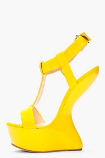 Giuseppe Zanotti Yellow Suede T strap Jem Heels for women