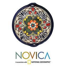 Handcrafted Ceramic Marigold Mosaic Talavera Bowl (Mexico