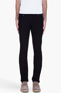 Surface To Air Black Skinny Twill Moleskin Trousers for men