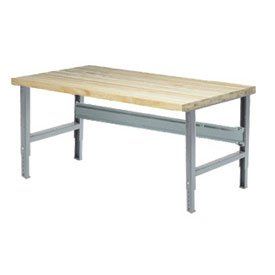 48 X 30 Maple Square Edge Work Bench  Adjustable Height   1 3/4 Top