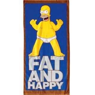 Drap de plage Fat and Happy SimpsonDim  152 x 75 cmToucher velours