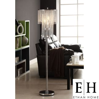 ETHAN HOME Crystal Rain 3 light Chrome Crystal Floor Lamp Today: $175