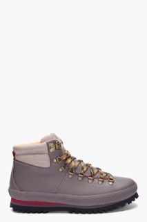 Diesel Taupe Leather Quebec Boots for men