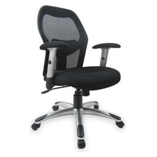 Approved Vendor 2UMV8 Mesh Chair, 38 In H, Blk, Adjustable
