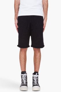 T By Alexander Wang Black Knit Lounge Shorts for men