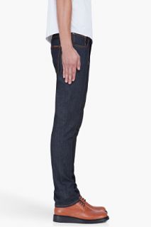 Nudie Jeans Navy Grim Tim Organic Dry Jeans for men
