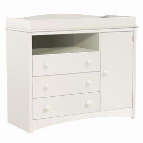 Pure White Changing Table With Drawers And Cabinet Home