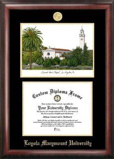 Loyola Marymount Gold embossed diploma frame with Campus
