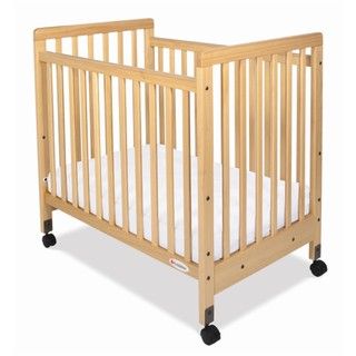 Foundations SafetyCraft Compact Fixed Side Slatted Crib in Natural