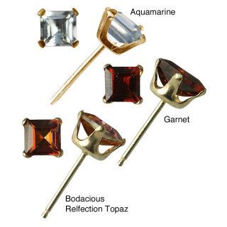 10k Yellow Gold Square cut Gemstone Stud Earrings Today: $38.89 3.0 (2