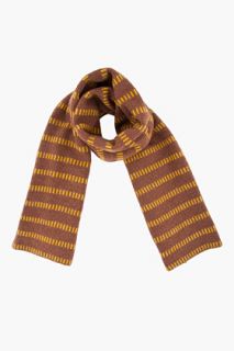 Marni Mustard Wool Cashmere Knit Scarf for men