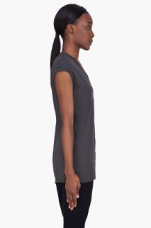 Rick Owens DRKSHDW Charcoal V neck Muscle T shirt for women
