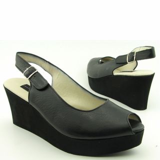 Steve Madden Womens Avenues Black Platform Wedge Shoes (Size 7