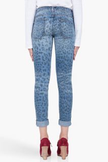 Current/Elliott Leopard Print Rolled Cropped Jeans for women