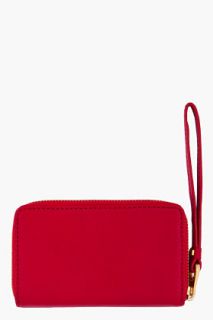 Marc By Marc Jacobs Small Red Leather Wingman Zip Wristlet for women