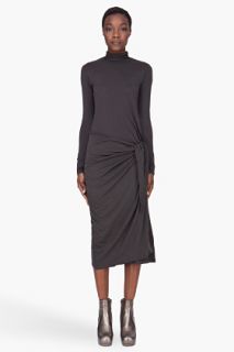Silent By Damir Doma Charcoal Knotted Turtleneck Dress for women