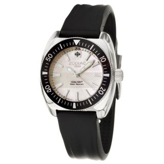 Zodiac Womens Racer Stainless Steel and Rubber Quartz Watch