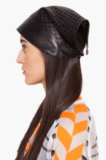 Alexander Wang Black Perforated Leather Bandanna for women