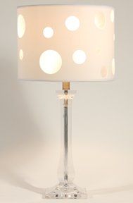 Contemporary Clear Lucite Table Lamp with Circled Shade  