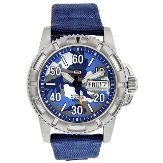 Seiko 5 Sports Automatic Blue Camouflage Dial Mens Watch SRP223K2