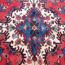 Persian Hamadan Handmade Red Rug (109 x 138)