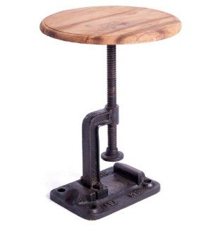 Reclaimed Wood Rustic Clamp Side Table Stool Home