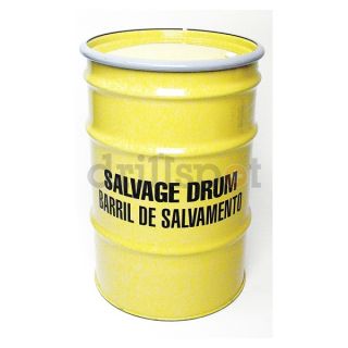 Approved Vendor 3780EY Salvage Drum, 30 Gal, Yellow, Steel, 20In