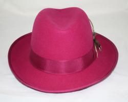 Ferrecci Mens Fuchsia Wool Godfather Hat
