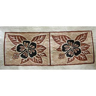 Twin Hibiscus Siapo Bark Cloth Art (Samoa)