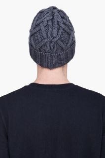 Moncler Grey Cable Knit Beanie for men
