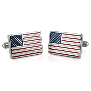 Stainless Steel American Flag Cuff Links