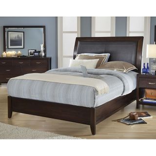 Cushioned Back California King size Wood Sleigh Bed
