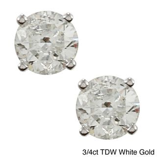 14k Gold 1/2 or 3/4ct TDW Certified Diamond Stud Earrings (H I, SI1