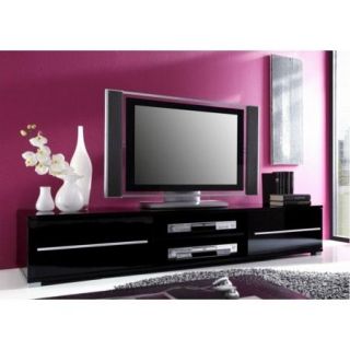 Meuble TV design Cavalli noir laqué 175 cm   Achat / Vente MEUBLE TV